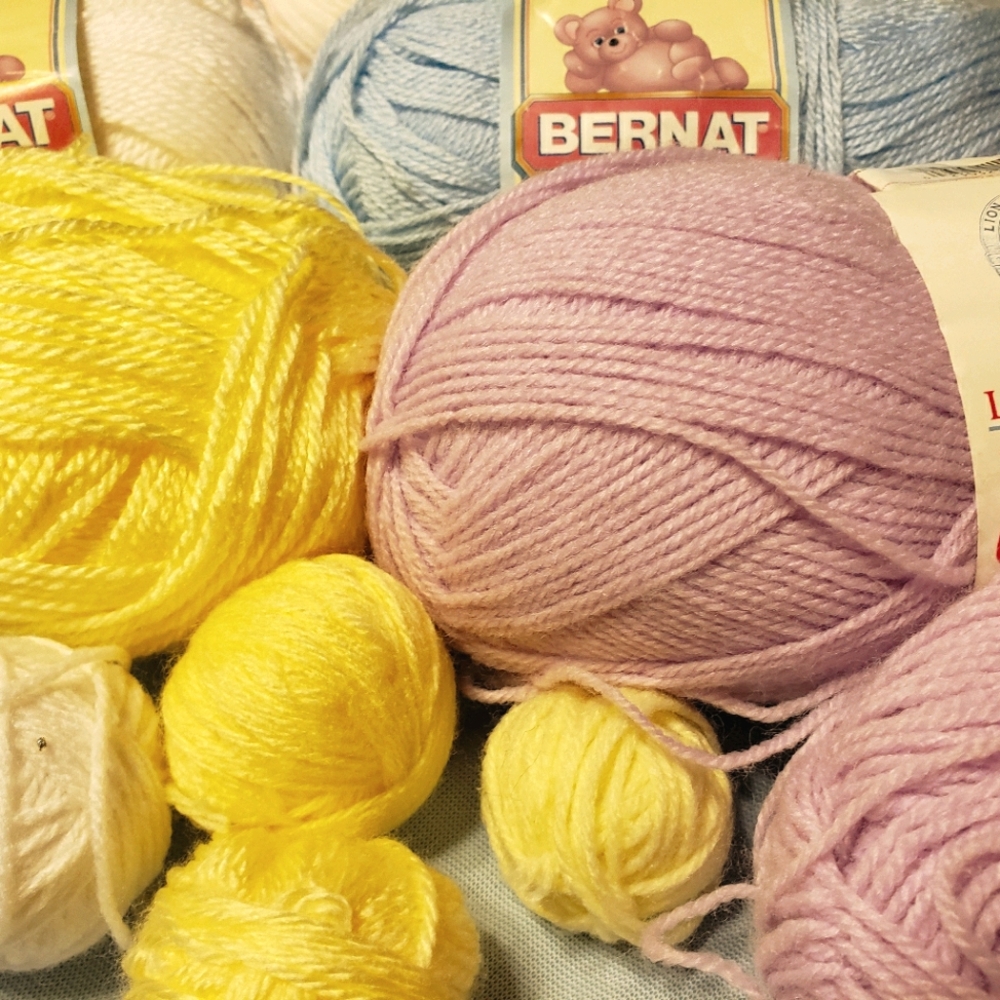 Multiple brands of baby yarn